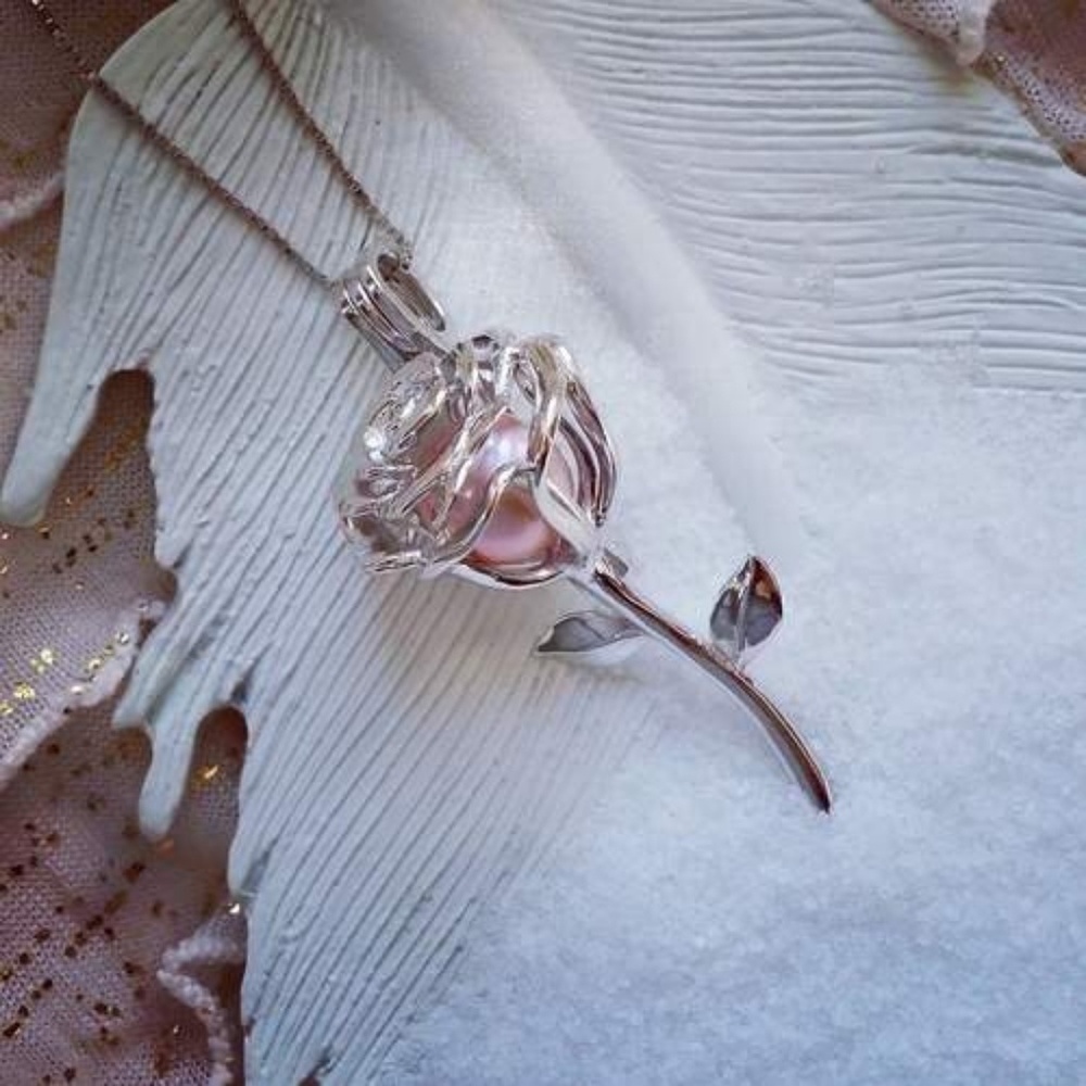 Enchanted Rose Cage Necklace Exclusively Designed